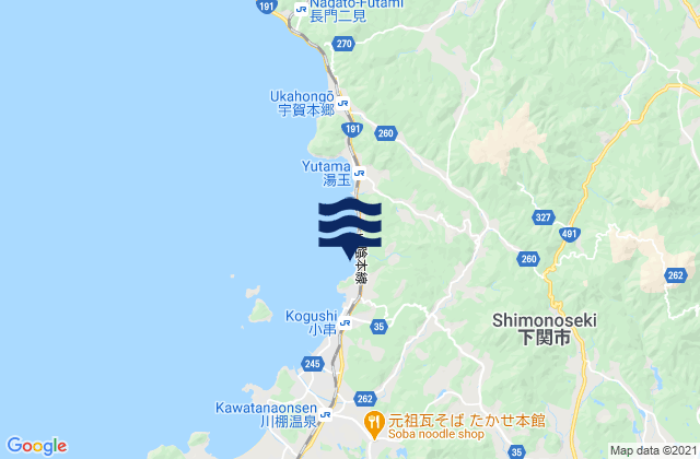 Shimonoseki Shi, Japan tide times map