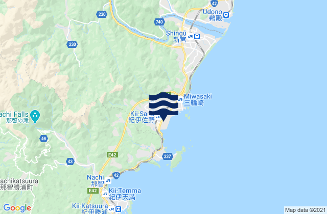 Shingu-shi, Japan tide times map