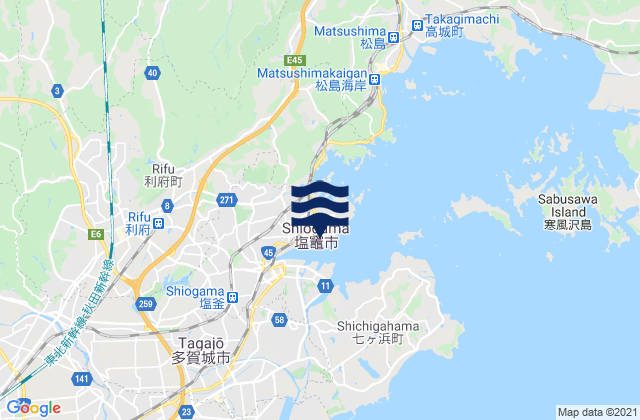 Shiogama Shi, Japan tide times map