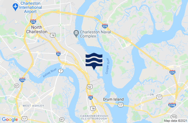 Shipyard Creek (0.8 mile above entrance), United States tide chart map