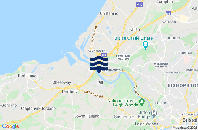 Shirehampton, United Kingdom tide times map