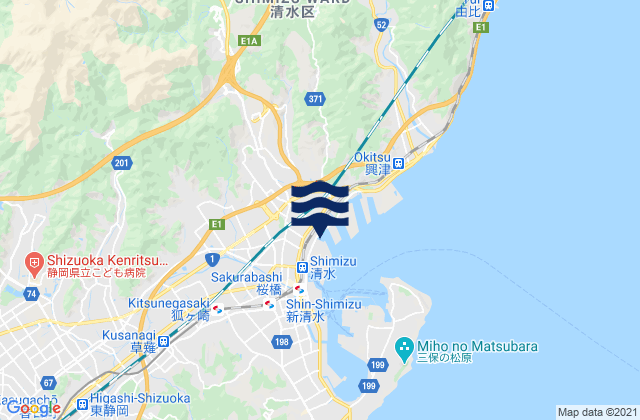 Shizuoka-shi, Japan tide times map
