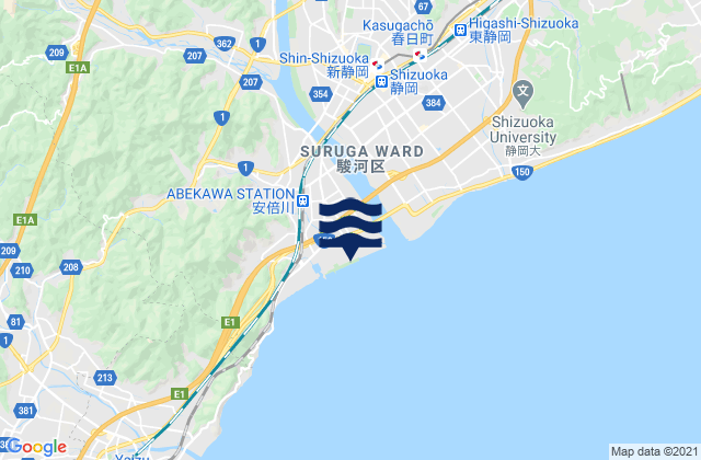 Shizuoka, Japan tide times map