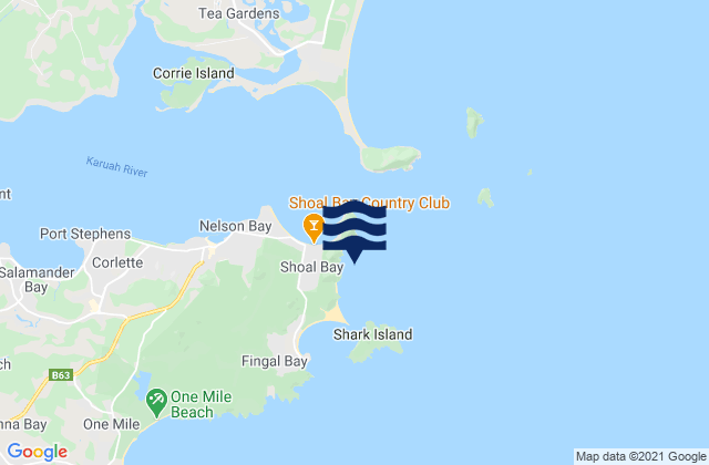 Shoal Bay, Australia tide times map