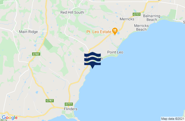 Shoreham Beach, Australia tide times map