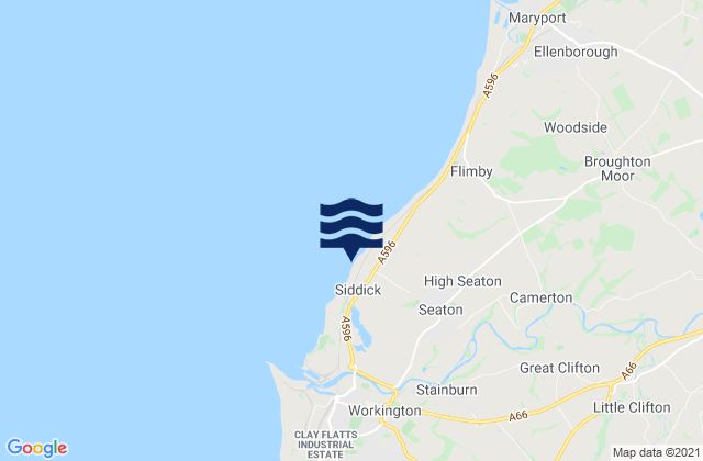 Siddick Beach, United Kingdom tide times map
