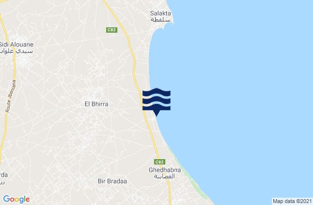 Sidi Alouane, Tunisia tide times map
