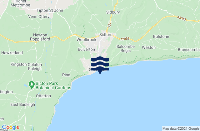Sidmouth, United Kingdom tide times map