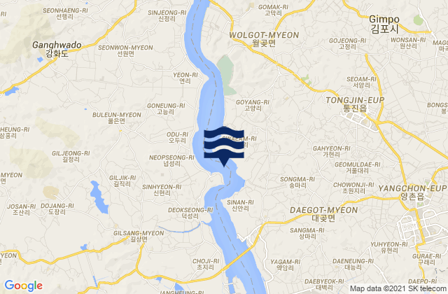 Sinan-ni Yom-ha, South Korea tide times map