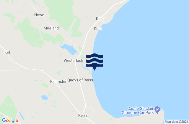 Sinclairs Bay - Beach, United Kingdom tide times map