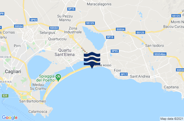 Sinnai, Italy tide times map