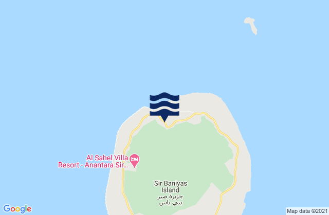 Sir Bani Yas Island, United Arab Emirates tide times map