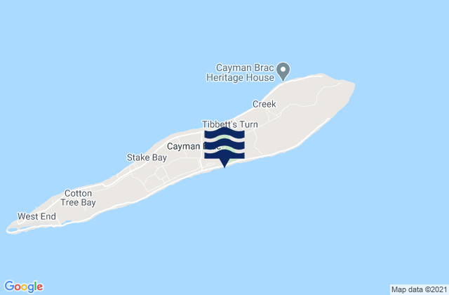 Sister Island, Cayman Islands tide times map