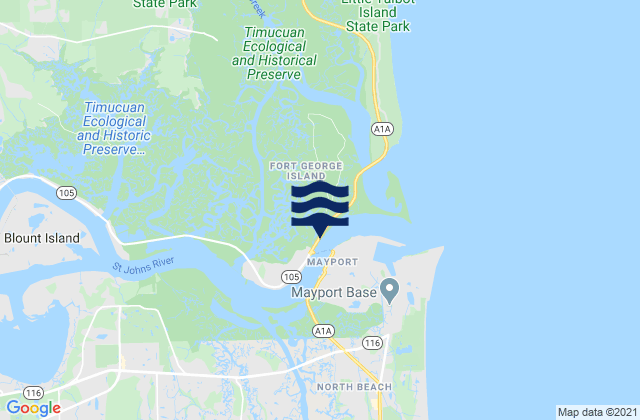 Sisters Creek, United States tide chart map