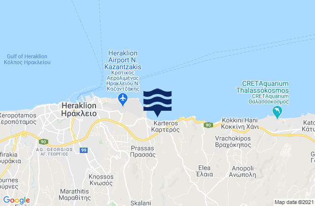 Skalanion, Greece tide times map