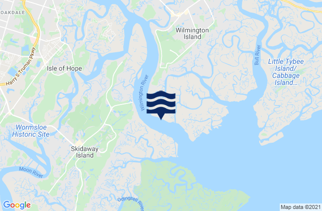 Skidaway Island N End Wilmington River, United States tide chart map