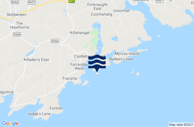 Skiddy Island, Ireland tide times map