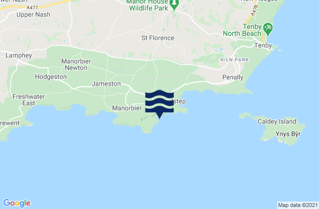 Skrinkle Haven Beach, United Kingdom tide times map