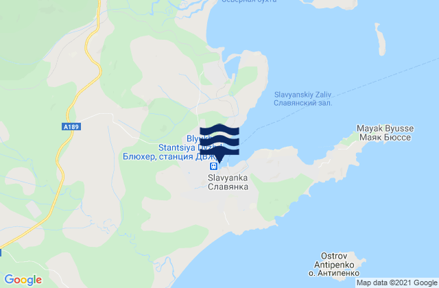Slavyanski Bay, Russia tide times map