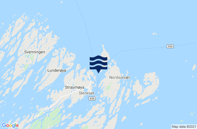 Sleneset, Norway tide times map