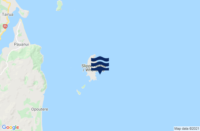 Slipper Island (Whakahau), New Zealand tide times map
