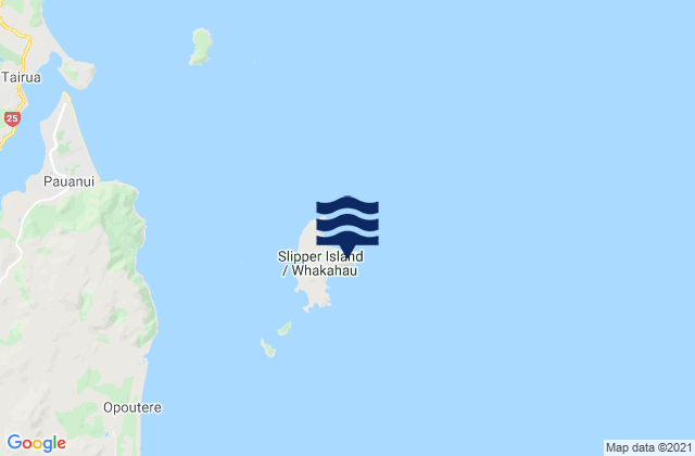 Slipper Island, New Zealand tide times map