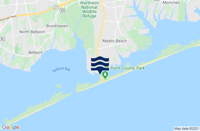 Smith Point Bridge Narrow Bay, United States tide chart map