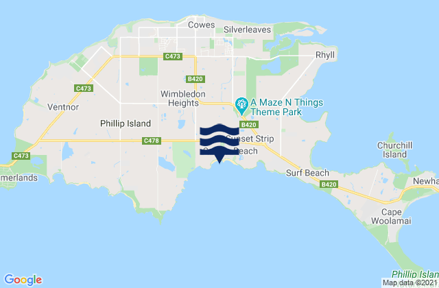Smiths Beach, Australia tide times map