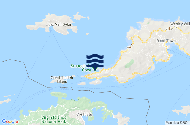 Smugglers cove, U.S. Virgin Islands tide times map