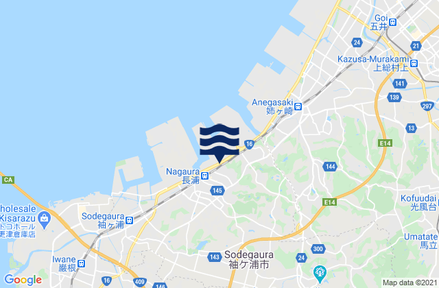 Sodegaura-shi, Japan tide times map