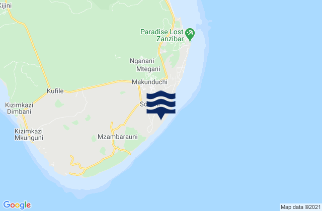 Sokoni, Tanzania tide times map