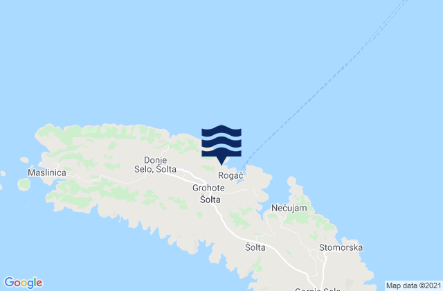 Solta, Croatia tide times map