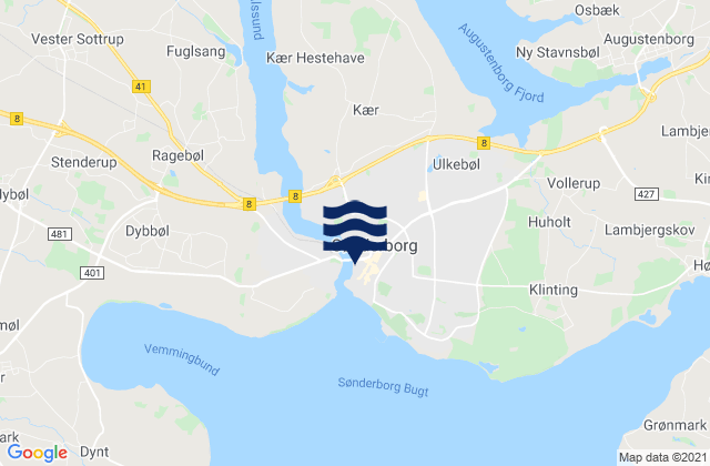 Sonderborg, Denmark tide times map