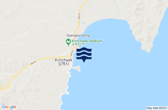 Songjin-hang, North Korea tide times map