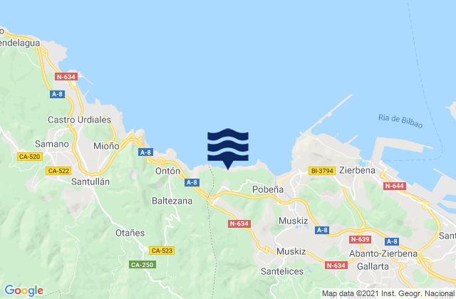 Sopuerta, Spain tide times map