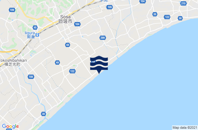 Sosa-shi, Japan tide times map