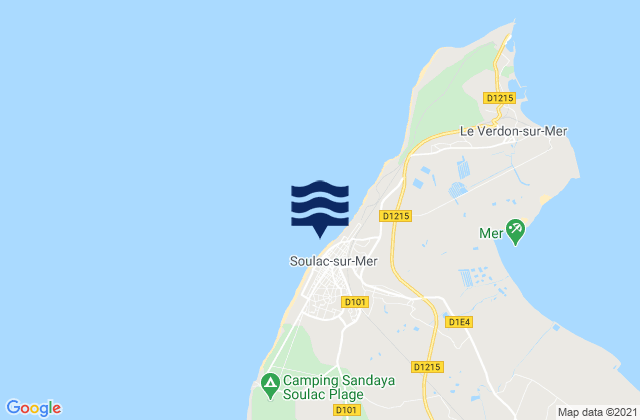 Soulac-sur-Mer, France tide times map
