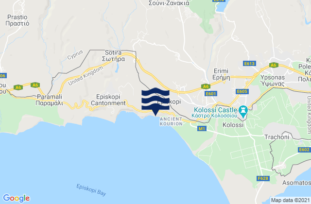 Souni-Zanakia, Cyprus tide times map