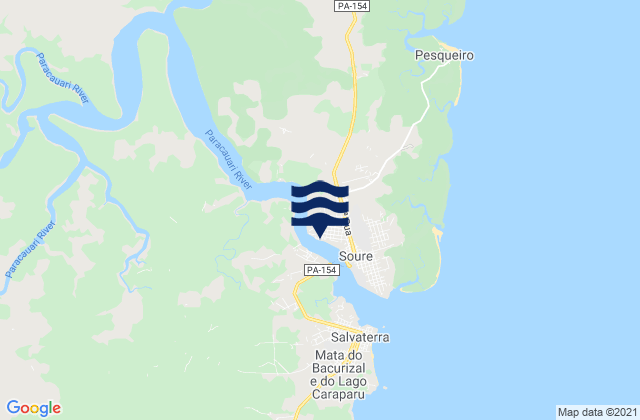Soure, Brazil tide times map