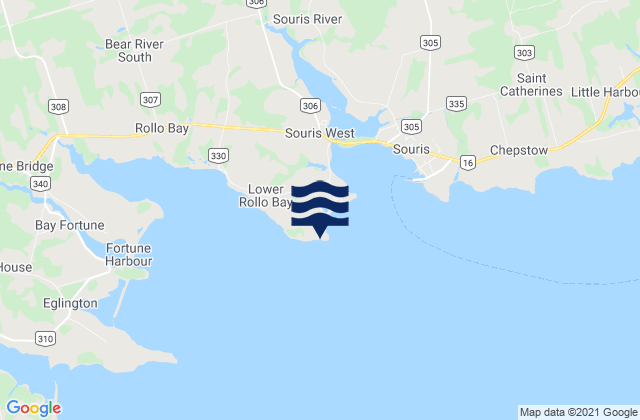 Souris Head, Canada tide times map