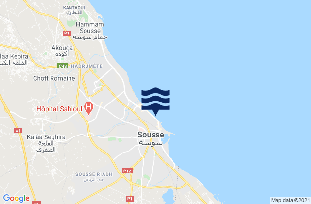 Sousse Medina, Tunisia tide times map