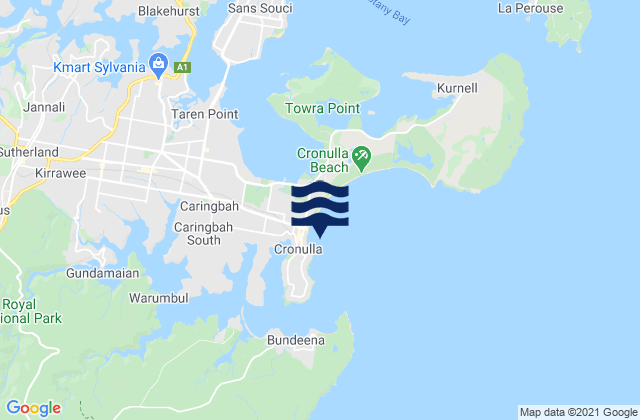 South Cronulla Beach, Australia tide times map