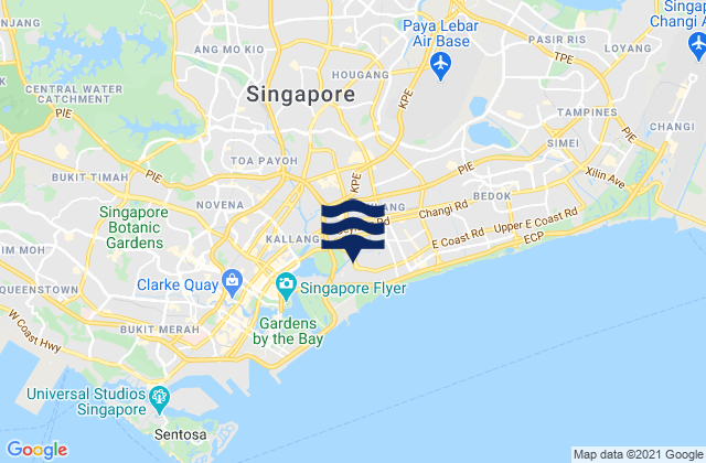 South East Community Development Council, Singapore tide times map