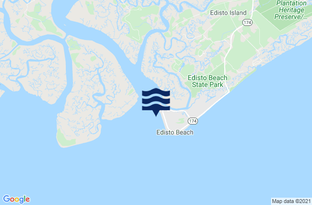 South Edisto River entrance, United States tide chart map