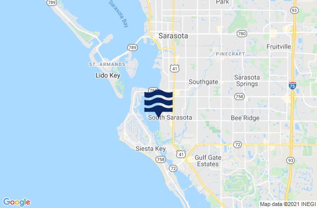 South Sarasota, United States tide chart map
