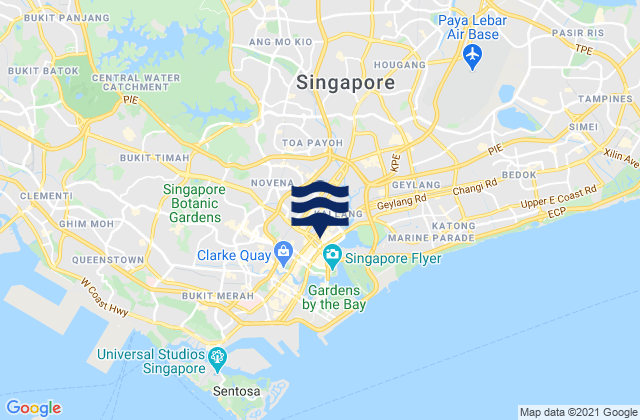 South West Community Development Council, Singapore tide times map