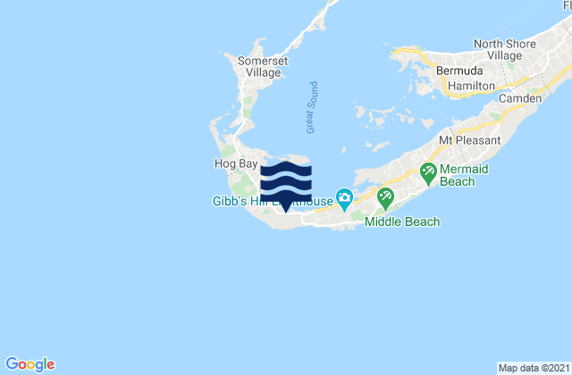 Southampton Parish, Bermuda tide times map