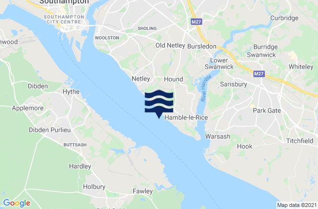Southampton Water, United Kingdom tide times map