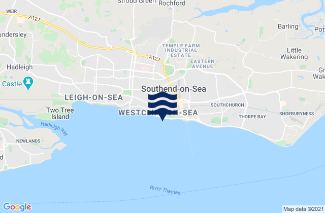 Southend-on-Sea, United Kingdom tide times map