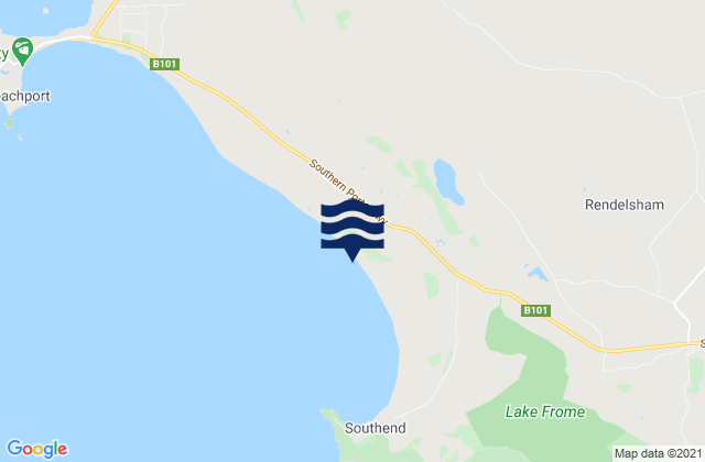 Southend Beach, Australia tide times map